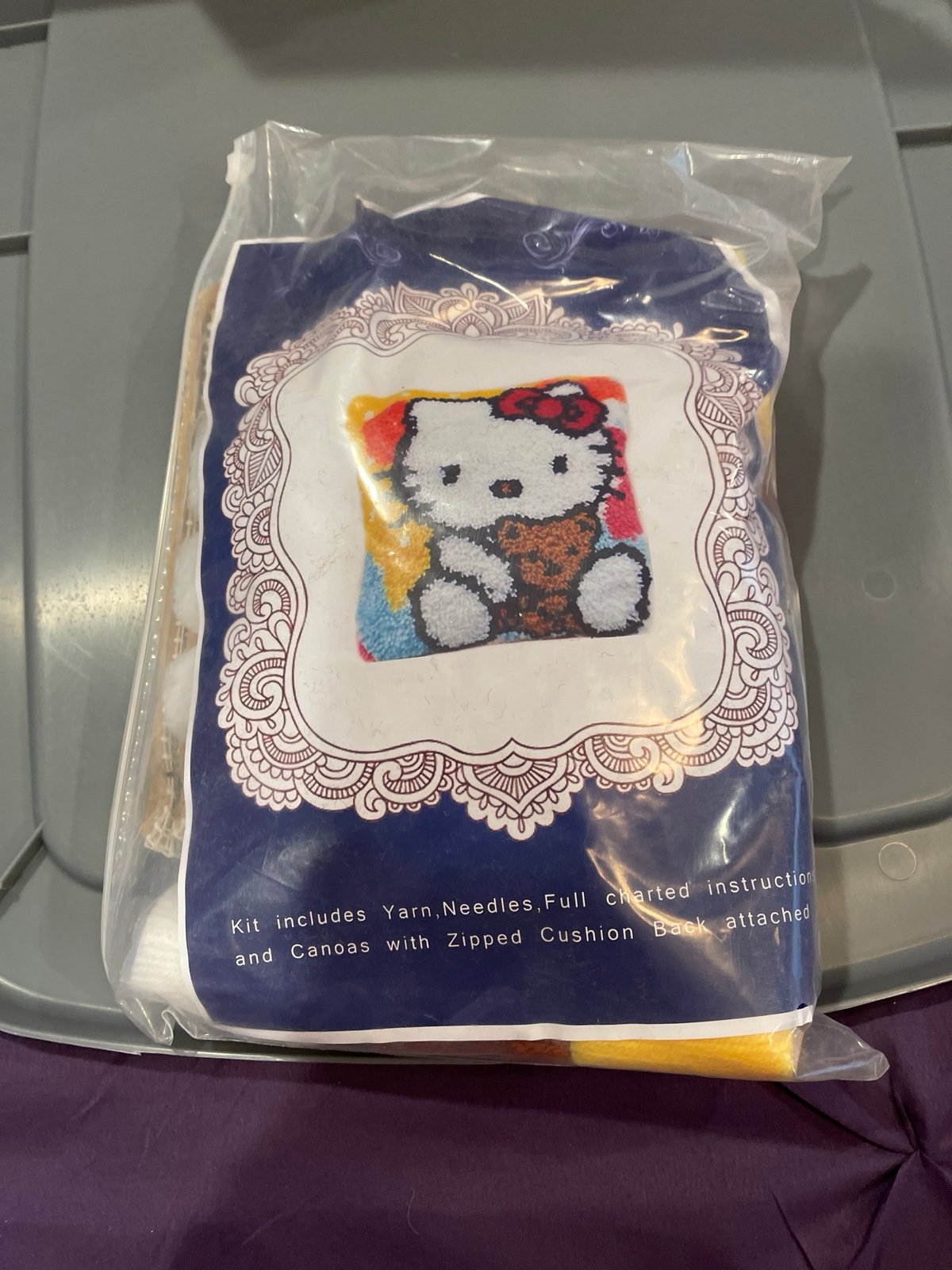 Hello Kitty Latch Hook Pillow