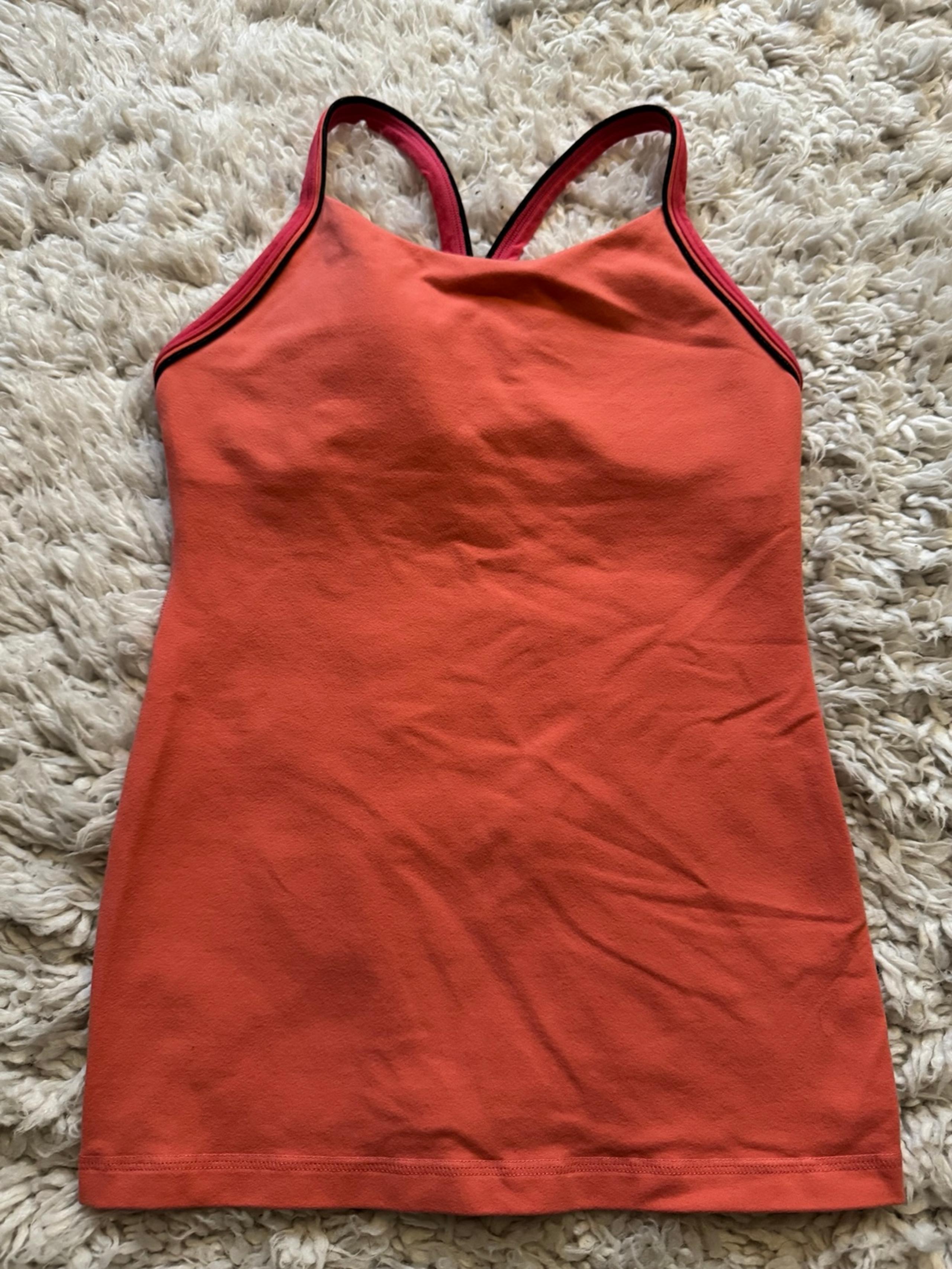 Lululemon Women’s Power Y Tank Orange Color Size 4 Workout Wear
