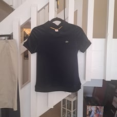 Lacoste Live Unisex Athleisure Navy Velour Polo with banding on arm&waist sx XS