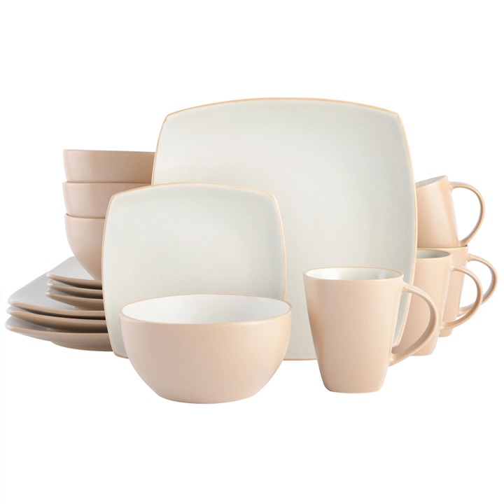 16 Piece Dinnerware Set, Sand--m^w