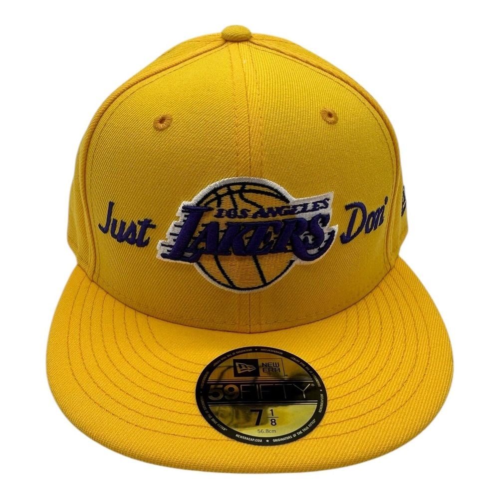 New Era X Just Don Los Angeles Lakers Hat Cap Sz 7 1/8 Yellow 59Fifty Fitted NBA