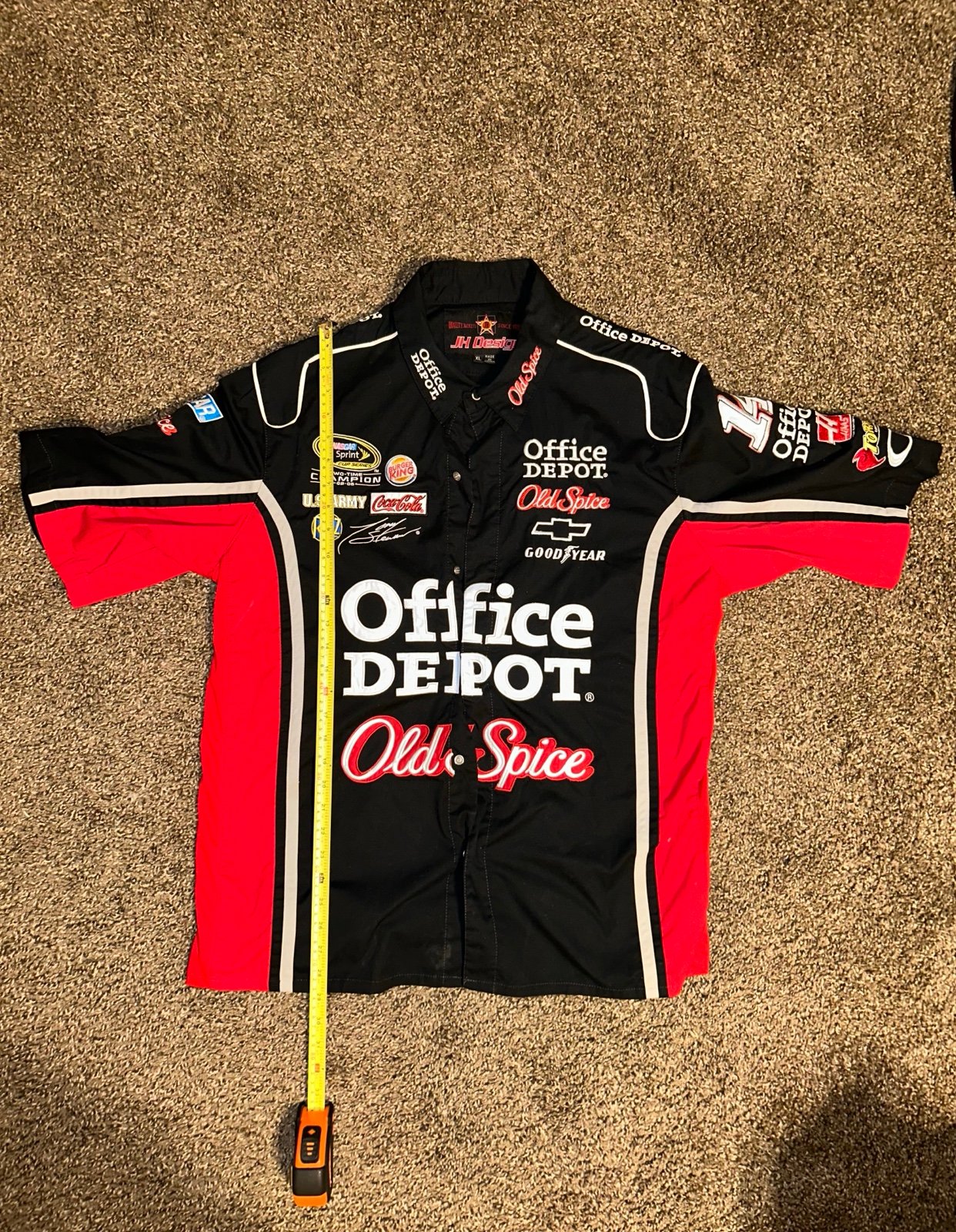 NASCAR 2XL Office Depot Tony Stewart XL Pit Shirt Race JH Design Old Spice