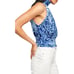 New Free People FP Velvet Take A Break Halter Top 78 BLUE Abstract Small