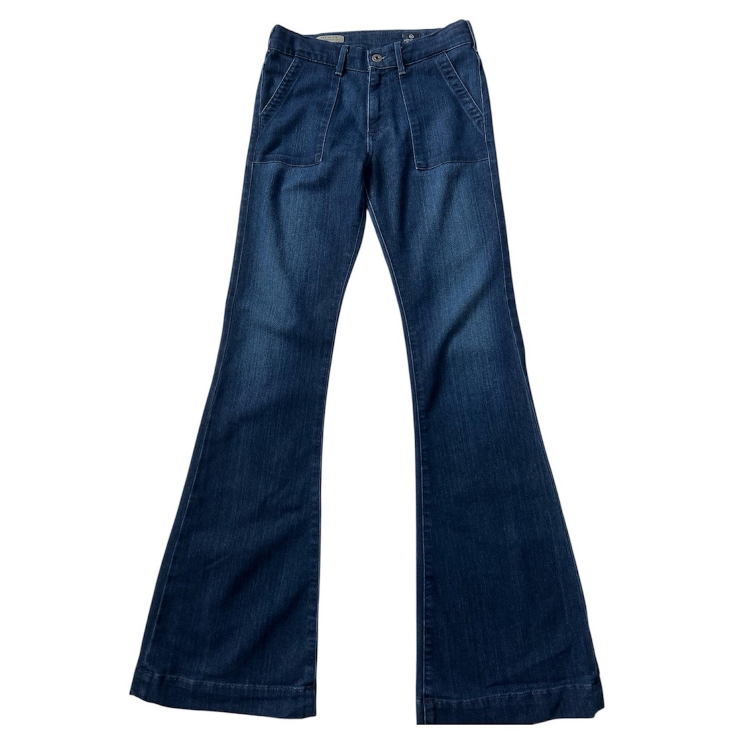 AG Adriano Goldschmied Jeans Womens 27R The Goldie Patch Pocket Bell Bottom Boho