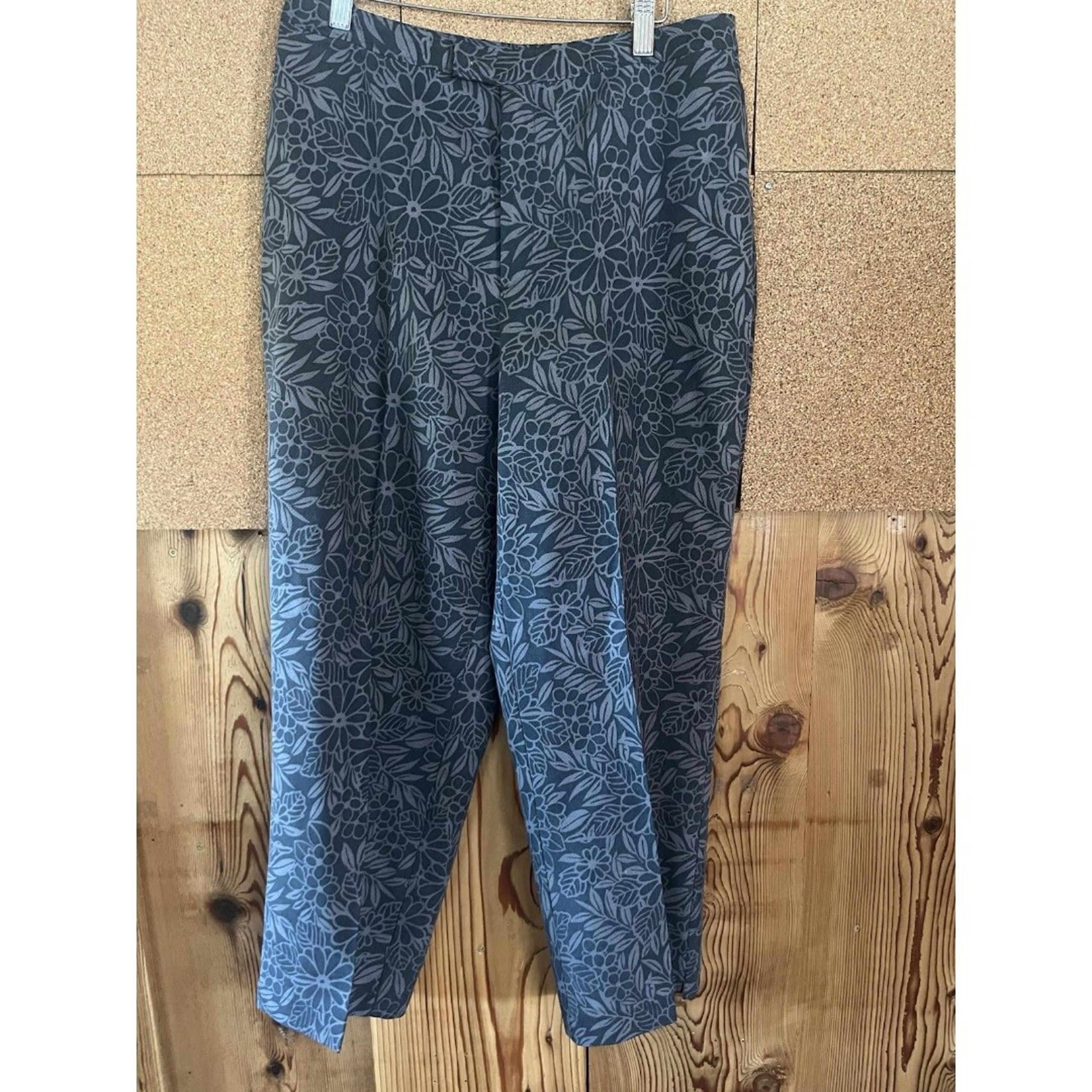 Tommy Bahama Cropped Pants Silk Grey Floral High Rise Women’s 10