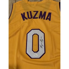 Kyle Kuzma Autographed/Signed Jersey JSA Sticker Los Angeles Lakers LA