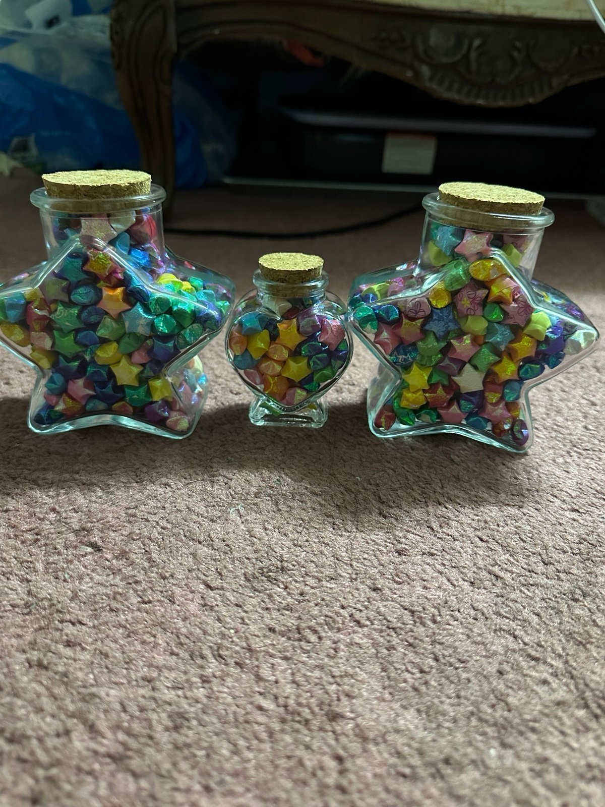 Origami stars in jars