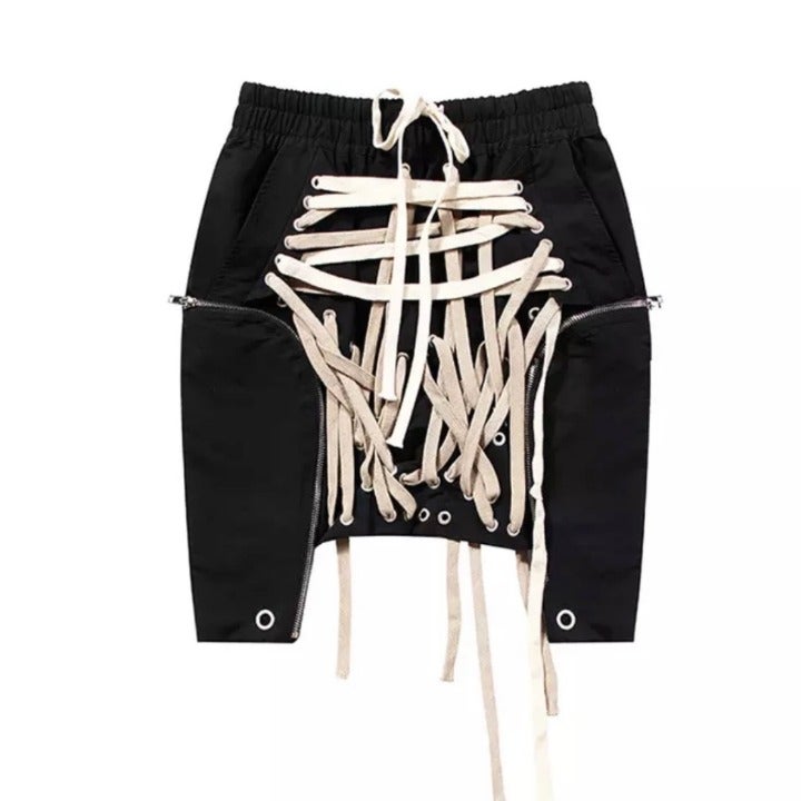 Black Strappy Tie Detail Skirt Sz S