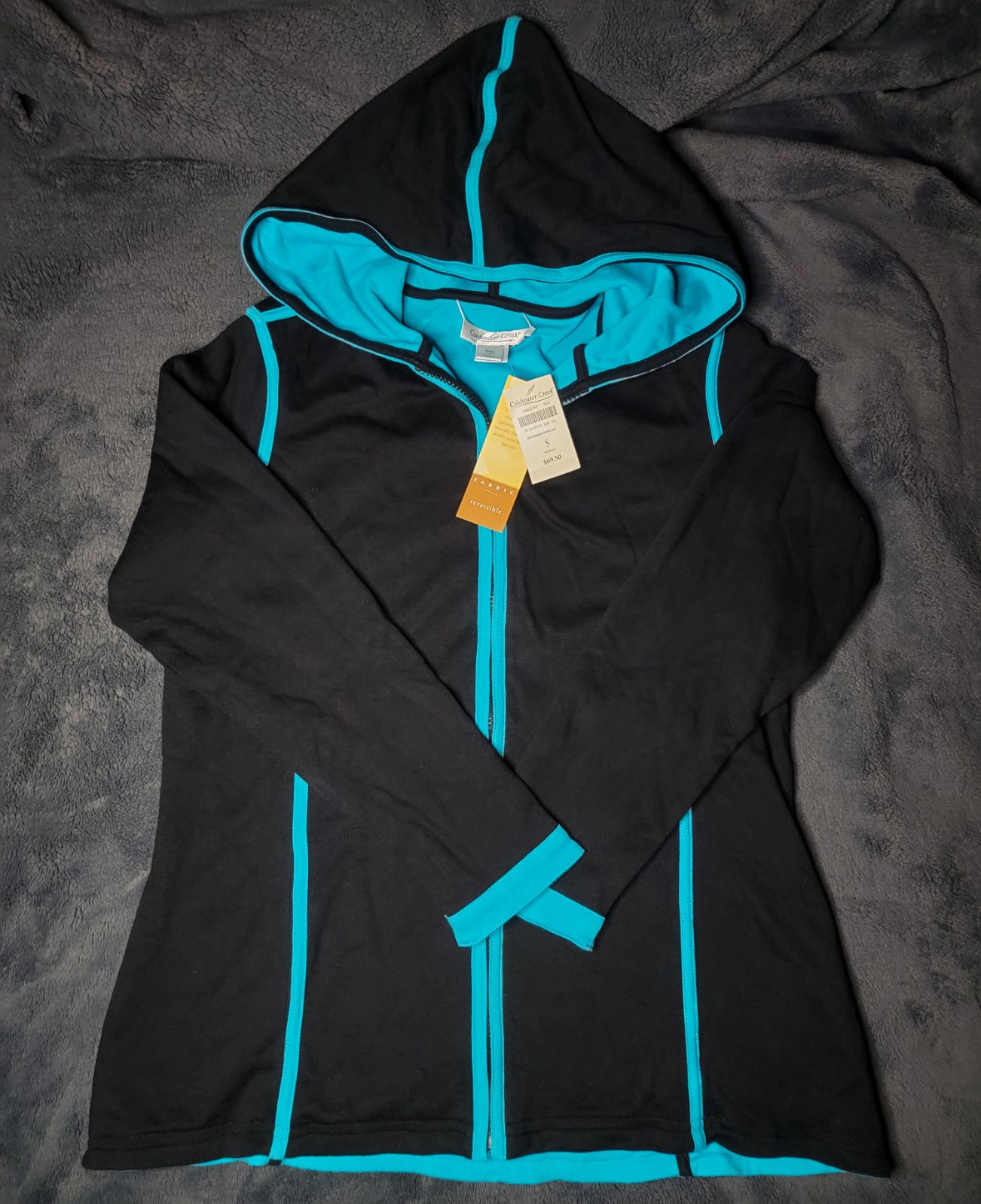 coldwater creek sweatsuit fabric reversible