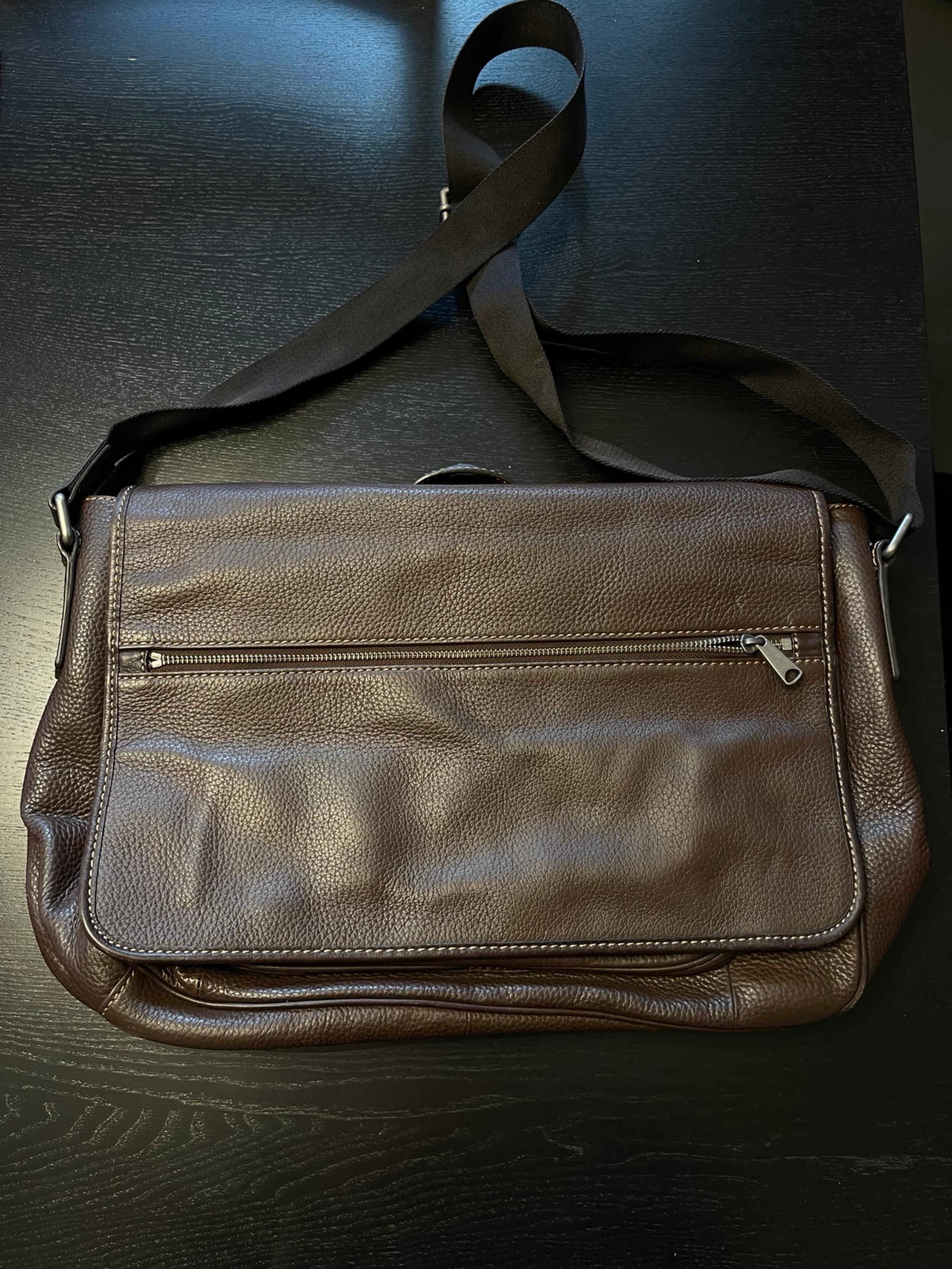 fossil leather messenger bag brown Men’s See Description