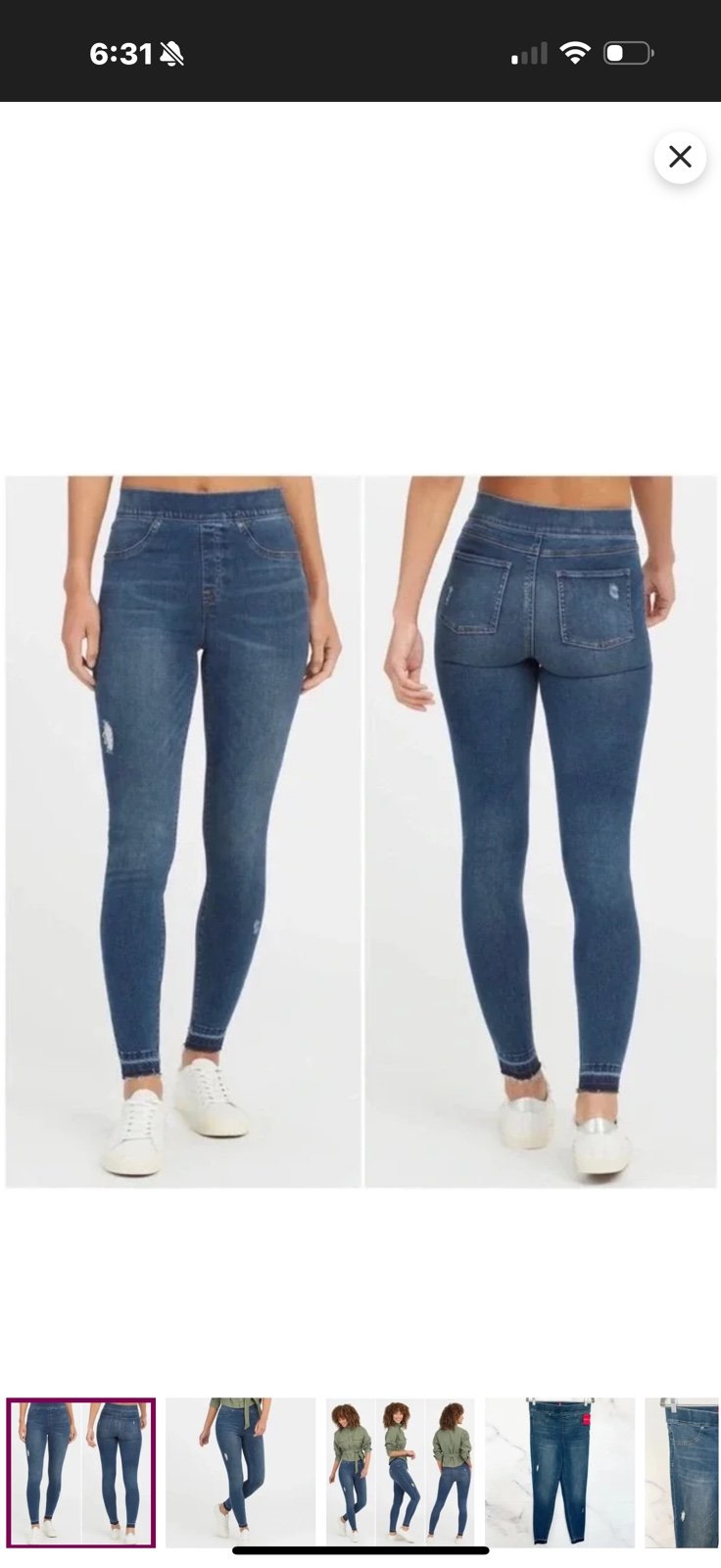 Spanx Distressed Ankle Skinny Jeans