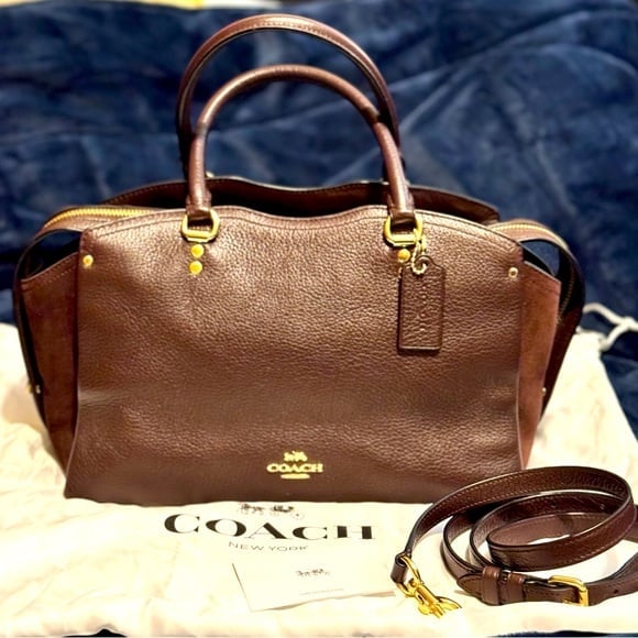 COACH Leather Drew Satchel Handbag
