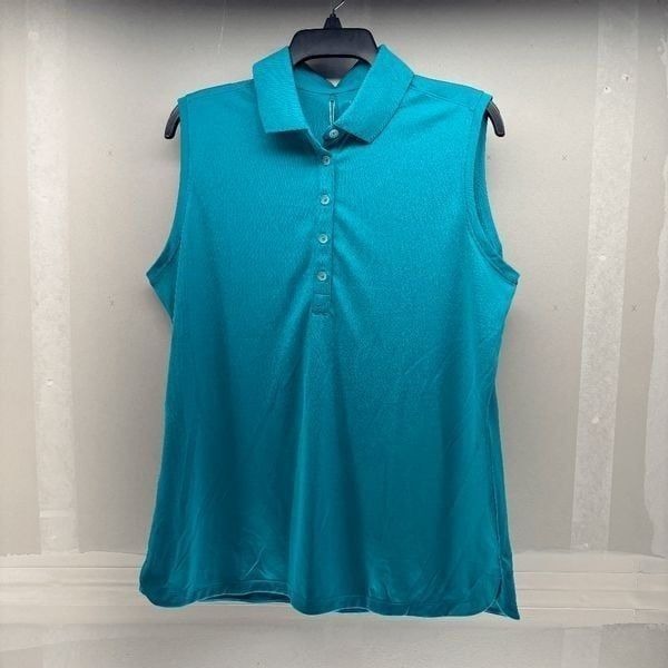 NEW Nike Tour Performance Dri-Fit Sleeveless Polo Shirt Golf Blue Womens XL
