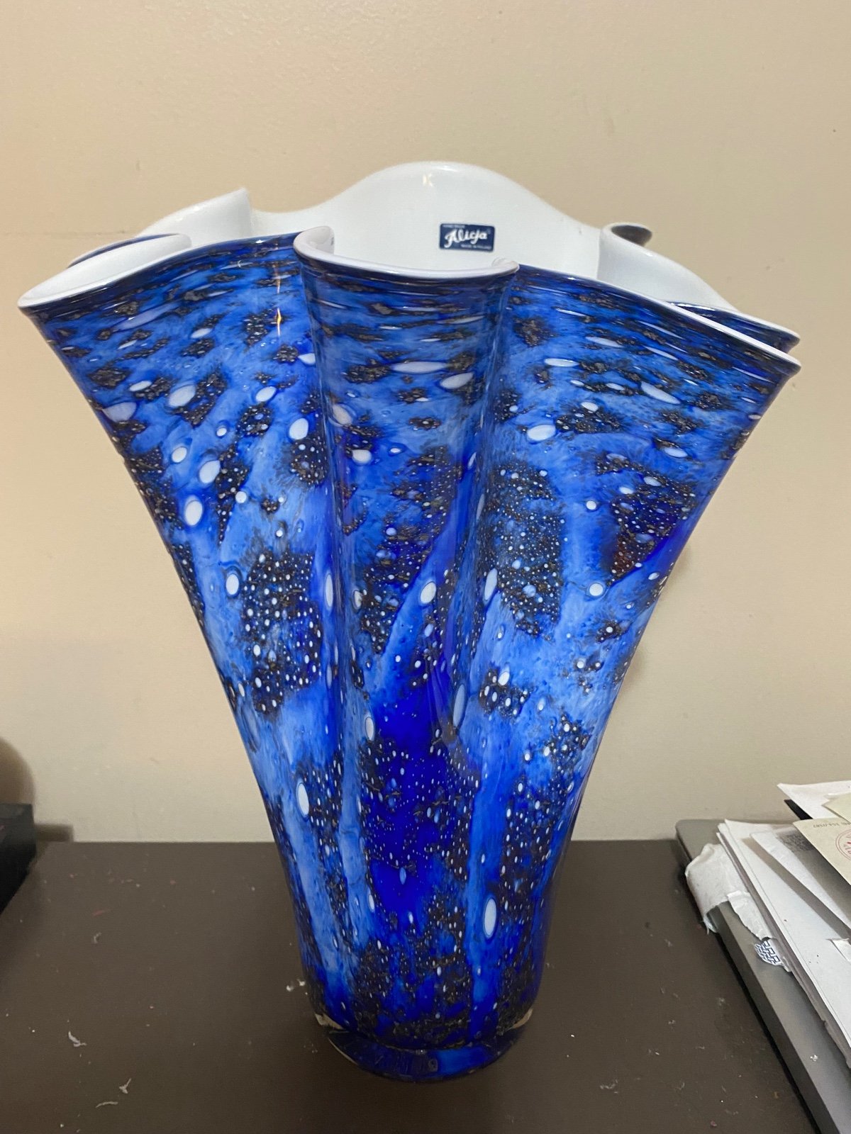 Vintage Alicia art glass Galaxy vase