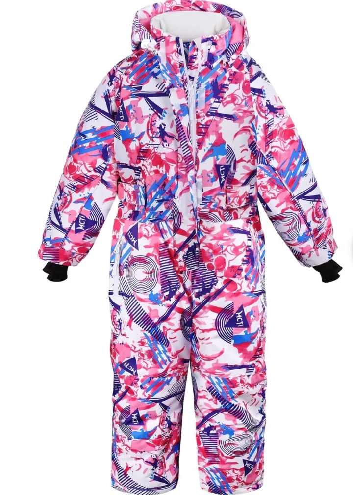 MCTi Kids Ski Suit Snowsuit One Piece Waterproof Ski Jumpsuits Overalls Snowboar