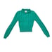 Vintage 1960s 1970s Hand Loomed Green Fitted Sweater