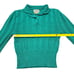 Vintage 1960s 1970s Hand Loomed Green Fitted Sweater