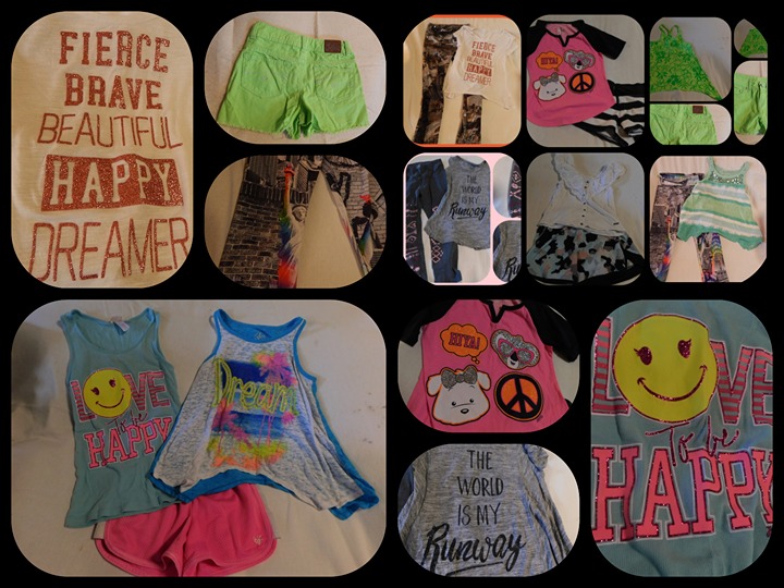 GIRLS SIZE 10 JUSTICE SUMMER 15pc BUNDLE OUTFIT TOPS SHORTS LEGGINGS