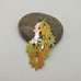 Spiky fall leaf charm metallic sheen