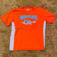 Game Gear Wolfpack Lacrosse Dri Fit Performance Orange Tee Shirt Large