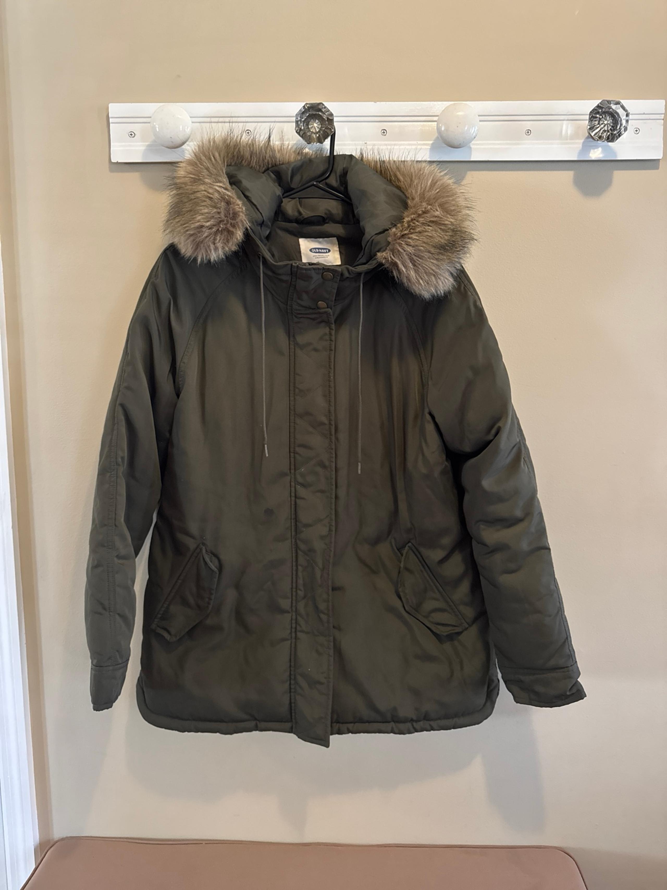 Womens Old Navy Olive Green Winter Coat Size Medium