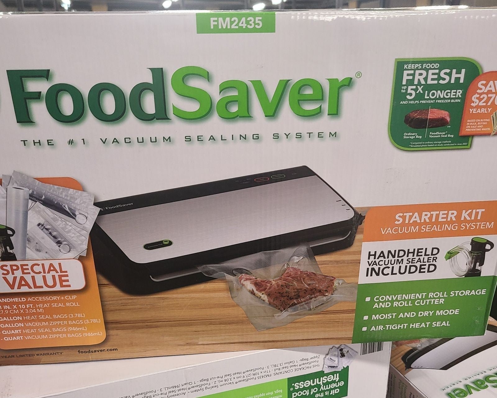 FoodSaver Vacuum Sealing System with Bonus Handheld Sealer & Starter Kit FM2435