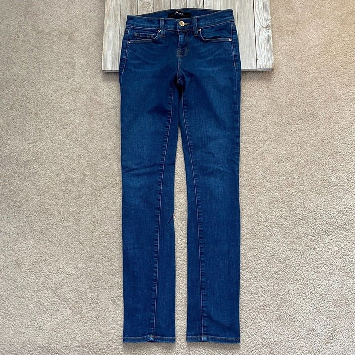J Brand Skinny Leg Jeans In Waltz Womens Size 24 Denim Medium Wash Whiskering