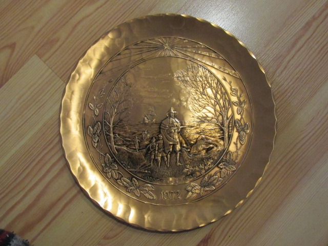 Wendell August 1972 Thanksgiving Landing of the Pilgrims Bronze Plate