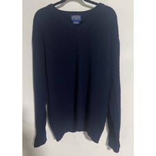 Pendleton Men's Virgin Lambs Wool V-Neck Cable knit Sweater Size XL Blue
