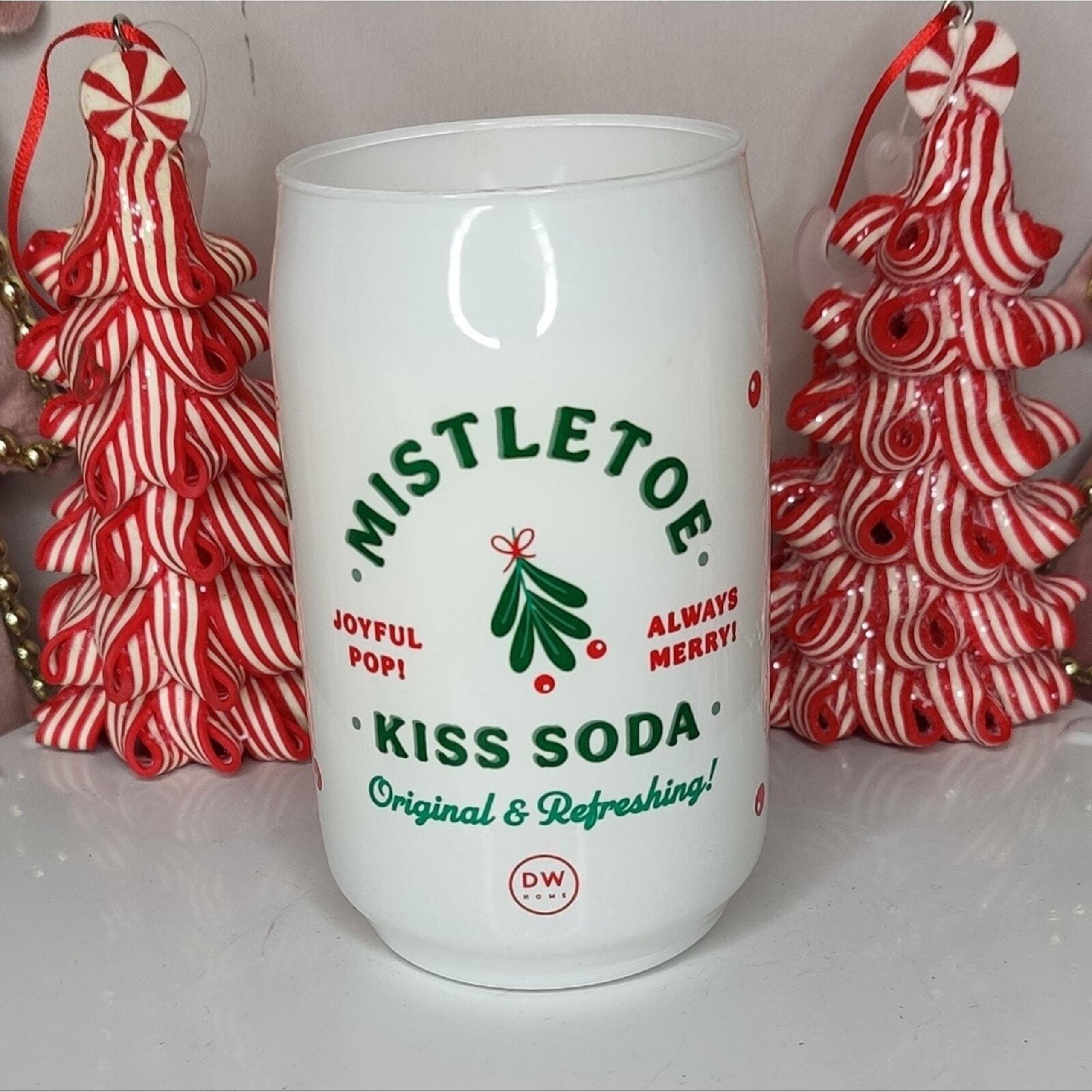 DW Home Mistletoe Kiss Soda Can Glass Christmas Scented Candle