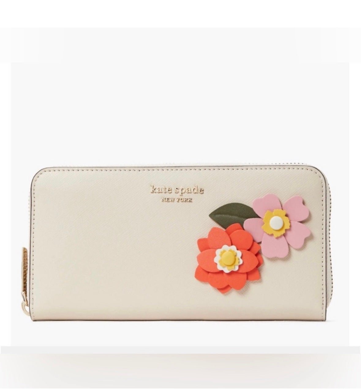Authentic kate spade petal zip around continental wallet K6637❤️