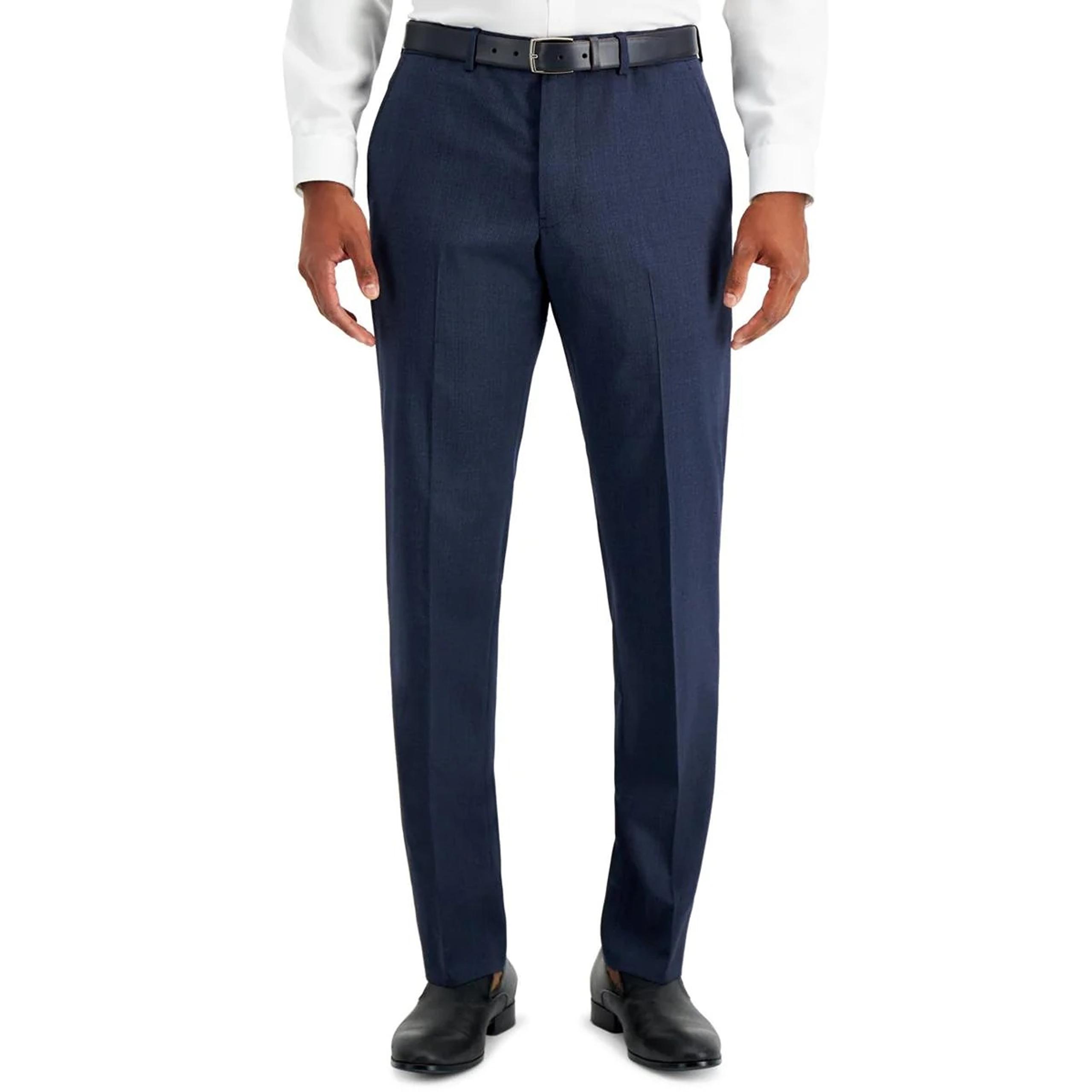 AX Armani Exchange Mens Slim-Fit Wool Suit Pants Blue Shaddow Box 32x30 B4HP