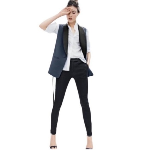 J. Crew Ryder Black Mid Rise Trouser Ankle Pants Size 12 Minimalist Office