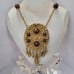 Vintage PAULINE RADER Inca/Mayan Gold Medallion With Bakelite Beads Necklace 28