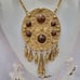 Vintage PAULINE RADER Inca/Mayan Gold Medallion With Bakelite Beads Necklace 28