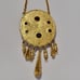 Vintage PAULINE RADER Inca/Mayan Gold Medallion With Bakelite Beads Necklace 28