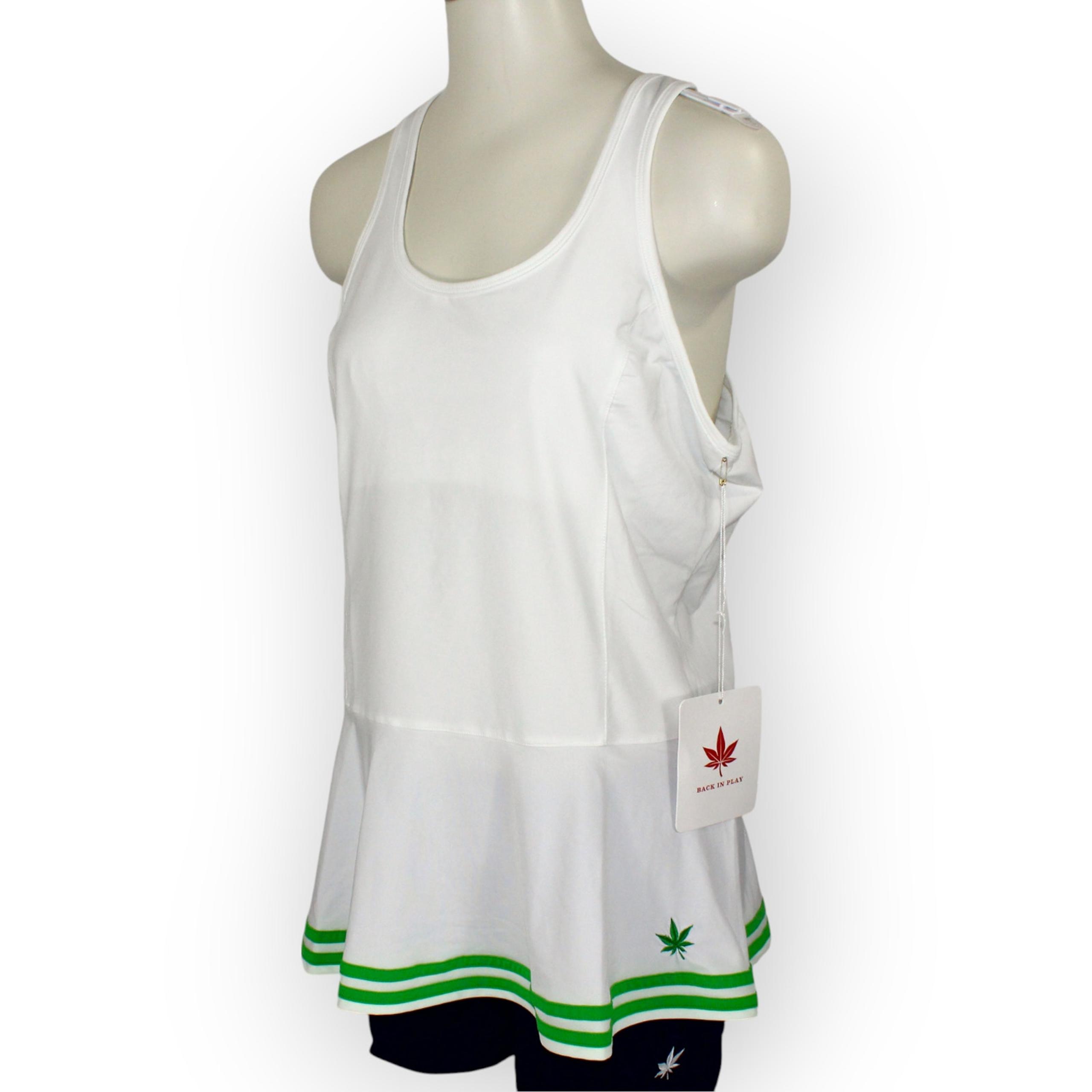 FREE SHIP Lot of 8 XL Boast USA Tennis Tank Bra Racerback Leaf Logo KellyGreen