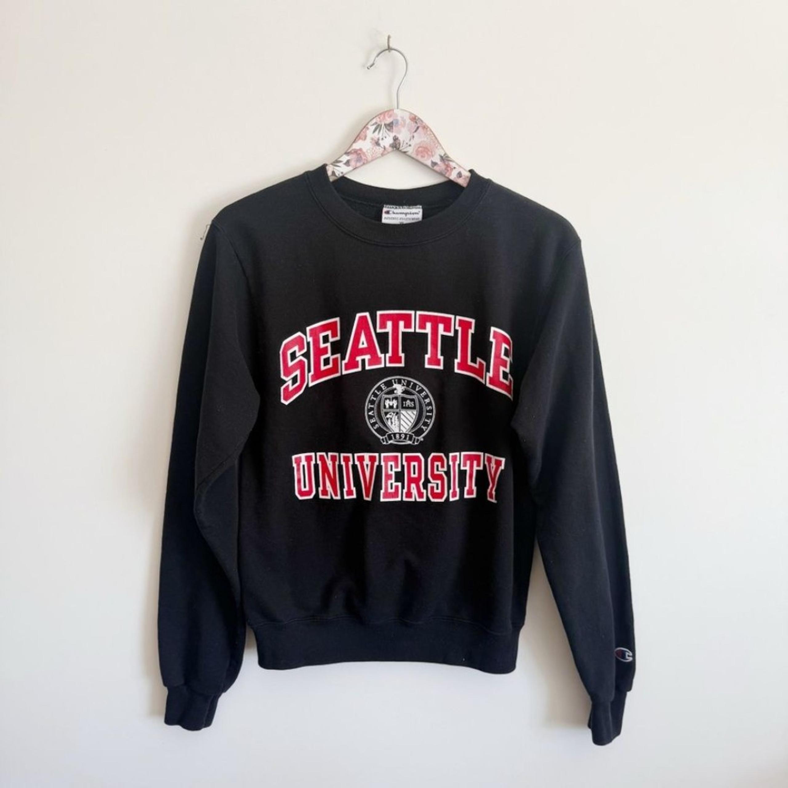 SEATTLE UNIVERSITY Champion Black Crew Neck Sweatshirt Women’s XS Black Red