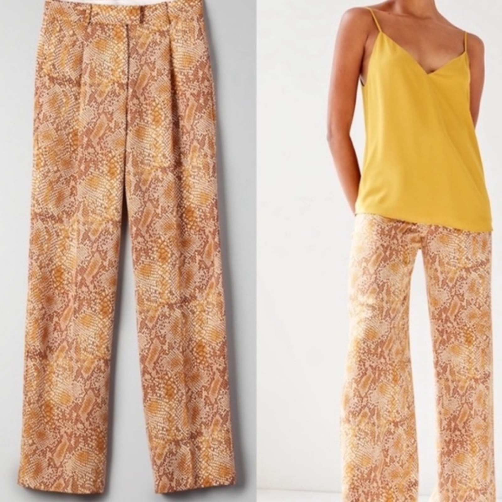 Aritzia Babaton Sadiki Snake Print Wide Leg Trouser Pants