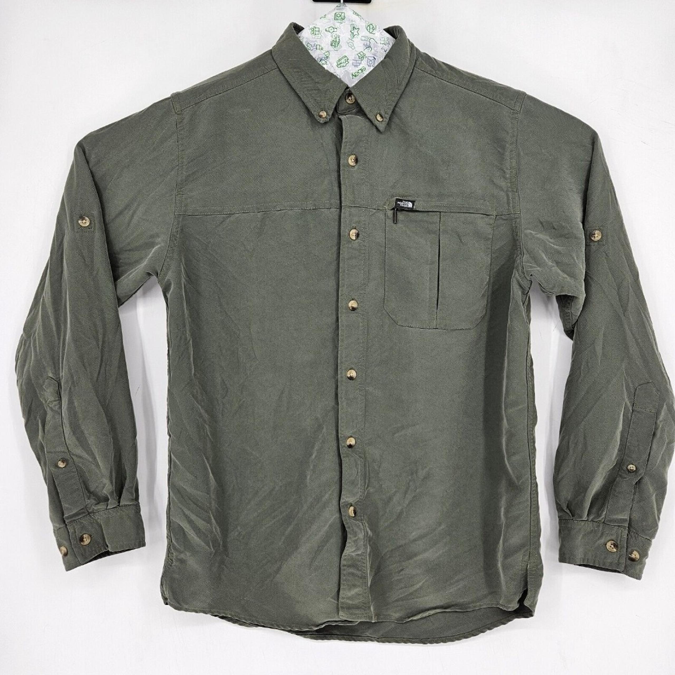 The North Face Shirt Womens Medium Long Sleeve Button Down Green Soft Casual M