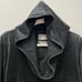 Nike Dark Gray Velvet Velour Hooded Cowl Neck Ribbon Drawstring Pullover Hoodie