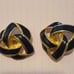 Givenchy vintage navy blue clip on earrings bow