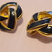 Givenchy vintage navy blue clip on earrings bow