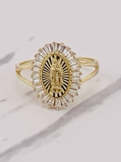 10k gold ring Virgin Mary - Our lady of Guadalupe size 8.5
