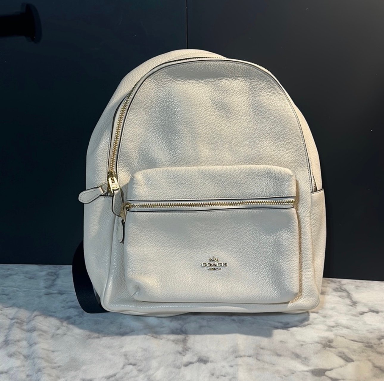 Coach Medium Charlie Backpack White