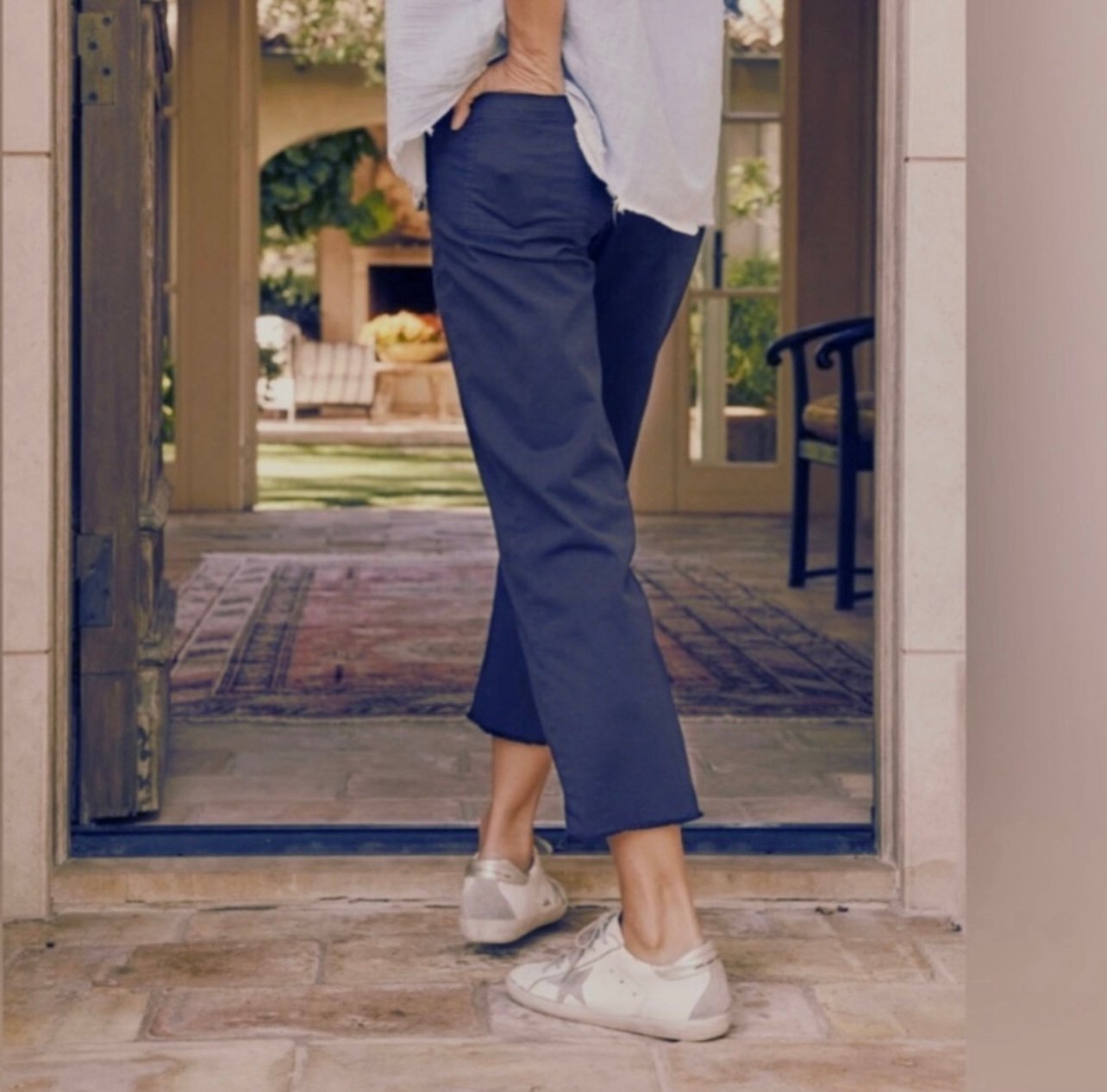 Frank & Eileen Blackstone Crop Trousers in Vintage Navy