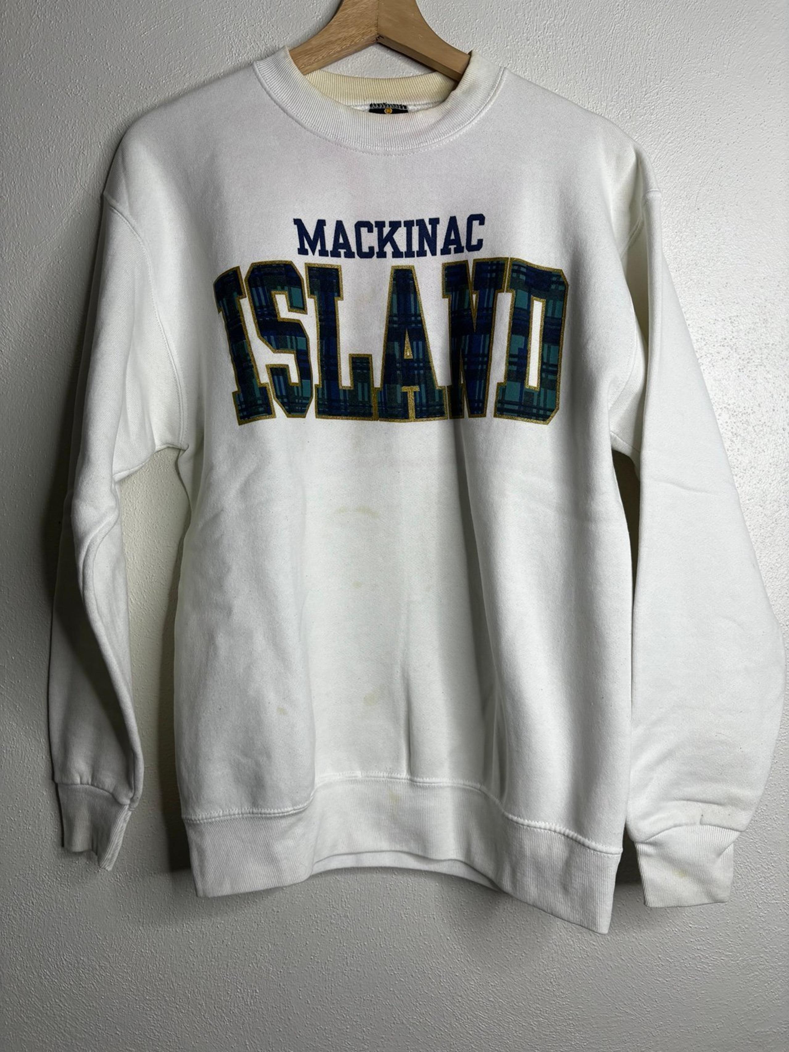 Vintage 90s Mackinac island pullover sweatshirt men’s size medium white