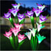 Outdoor Solar Lights, KOOPER 4 Pack Solar Garden Lights with Bigger Lily Flowers