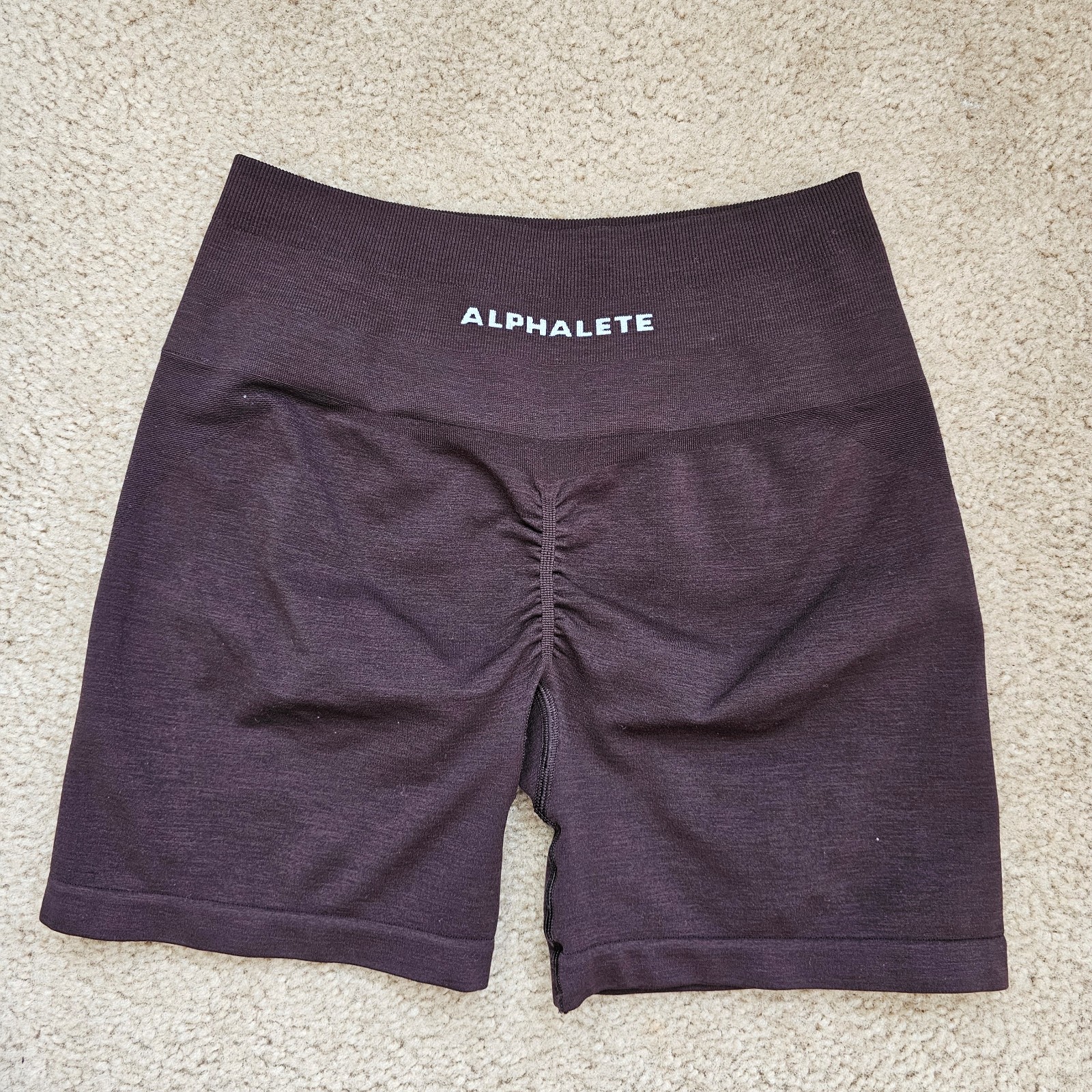 Alphalete amplify shorts chocolate brown marl scrunch butt size medium