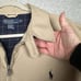 Polo Ralph Lauren Jacket Mens XL Beige Harrington Tab Collar Full Zip VTG 90s
